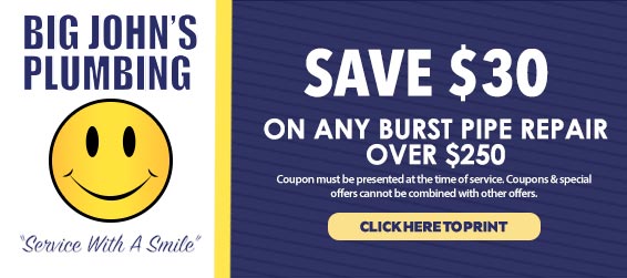 discount on burst pipe repair