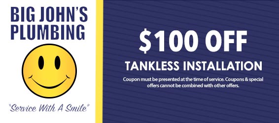 discount on tankless water heater installation