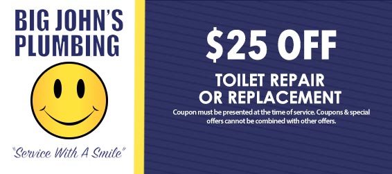 discount on toilet repir or replacement