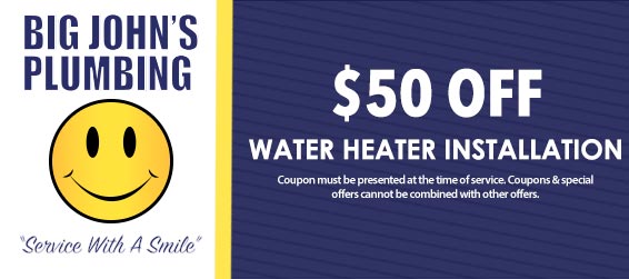 discount on water heater insstallation
