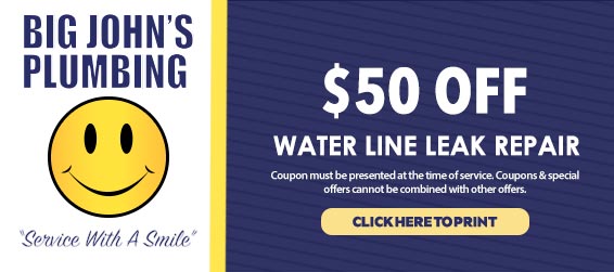 discount on water line leak repair