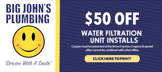 discount on water filtration unit services