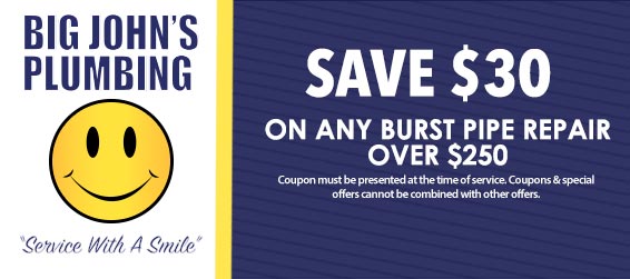 discount on on burst pipe repair