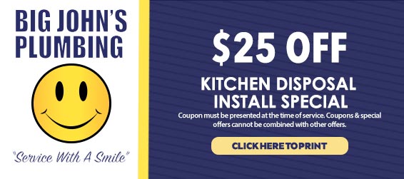discount on kitchen plumbing and garbage disposal installation service