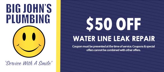 discount on water line leak repair